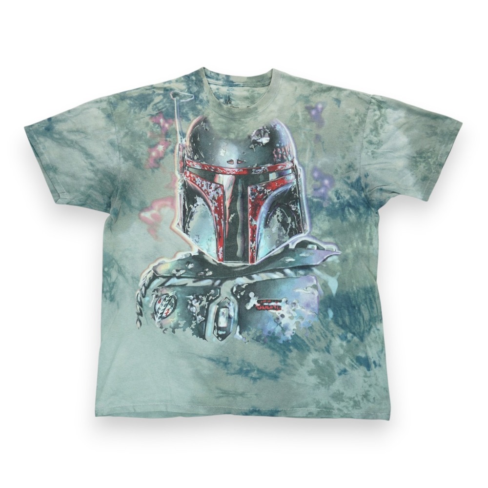 Disney Parks Star Wars Boba Fett  Tye Die Rare Mens T-Shirt Size 2XL Shor Sleeve